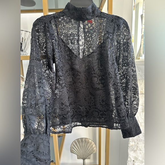 FARM Rio Tops - FARM Rio Black Lace Blouse